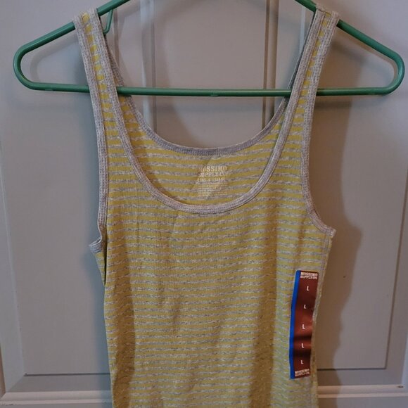 NWT's Yellow and Gray Mossimo Tank Top Junior Size Large - Picture 1 of 3